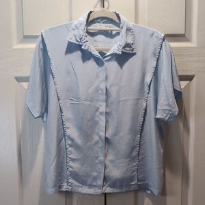 Vintage Silk Button Up Blouse - Size 10